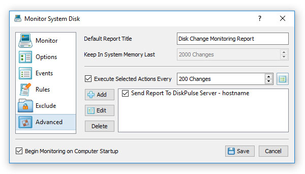 DiskPulse Enterprise Submit Action