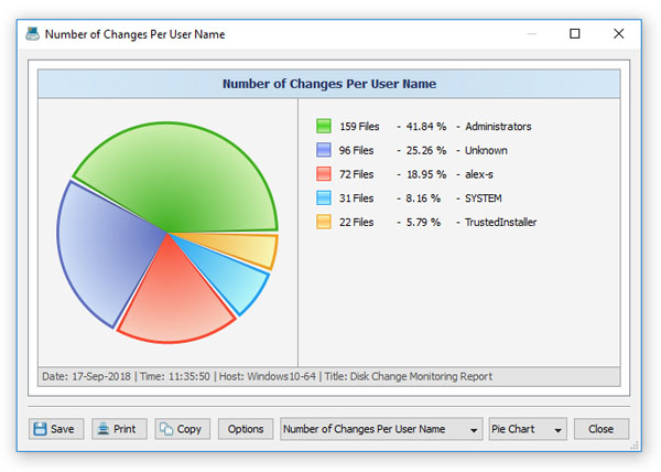 DiskPulse Pie Chart User Names