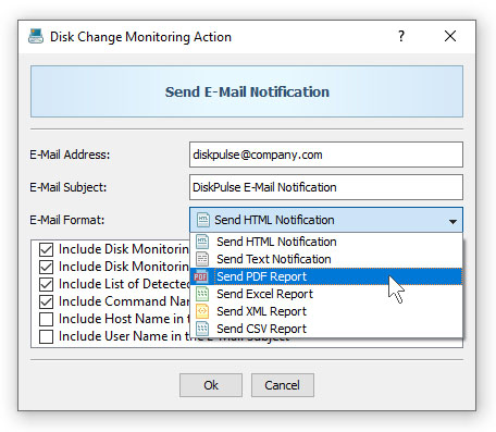 DiskPulse Disk Change Monitor E-Mail Notifications